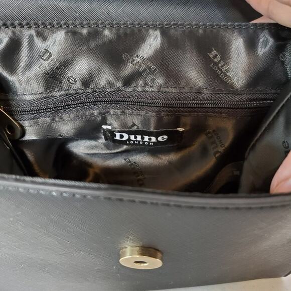 Dune London Embossed Patent Folded Front Vegan Leather Satchel Bag - Picture 7 of 10